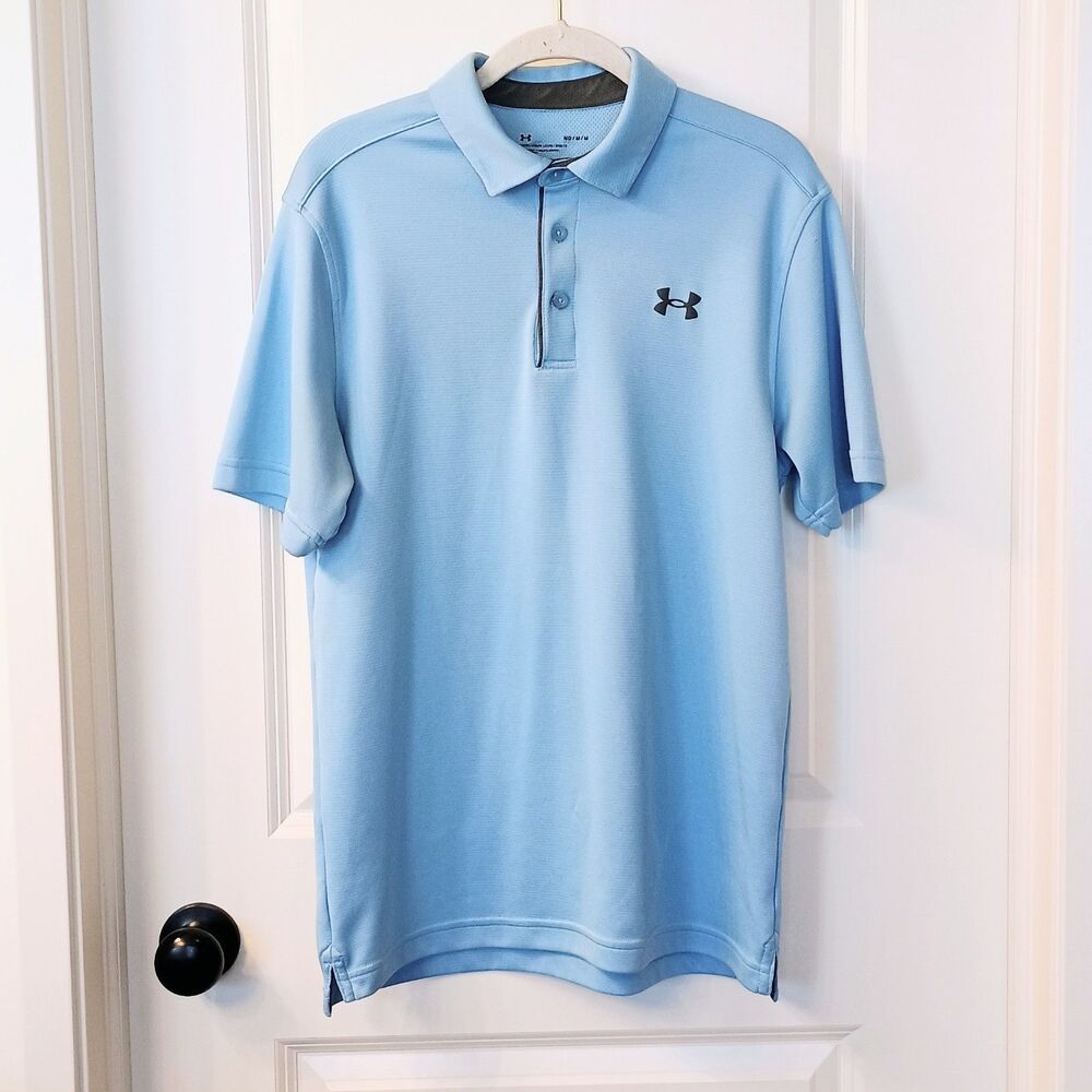 Under Armour Men's Tech Performance Polo — Light Blue, Medium — Style 1290140